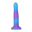 Rave Addiction 8 inch glow in the dark dildo in blue and purple by BMS Enterprise
