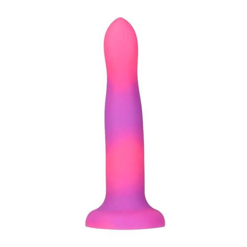 BMS Enterprises Rave Addiction 8 inches Glow In The Dark Dildo Pink Purple at $46.99