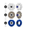 Blush Novelties Stay Hard Triple Stretch Cock Rings - Clear, Grey, and Blue Designs with Size Measurements