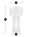 Clear Performance Stroker Pump Sleeve with ribbed texture and 6-inch length, 3-inch top width, and 2-inch bottom width