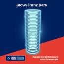 Rize Ribz Glow In The Dark Self Lubricating Stroker Clear by Blush Novelties glowing in the dark with ribbed design