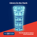 Rize Luz Glow-In-The-Dark Self-Lubricating Stroker, clear and illuminated, highlighting its glowing feature in dark environment