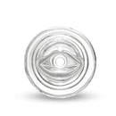 Transparent M For Men Soft and Wet All Nighter Clear Stroker with ribbed texture, self-lubricating feature, and glow-in-the-dark design.