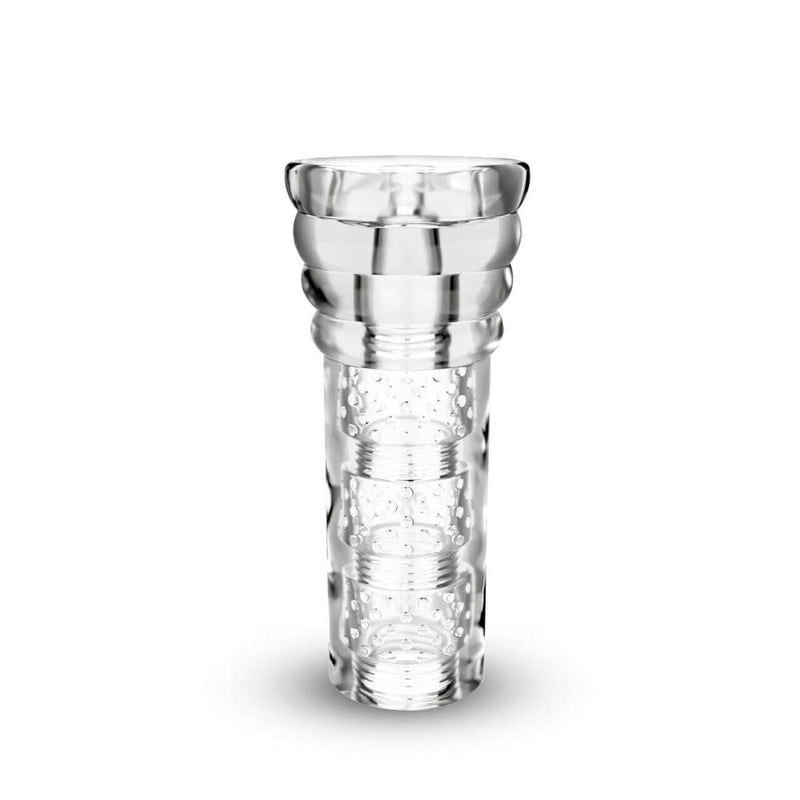 M For Men Soft and Wet All Nighter Clear Stroker by Blush Novelties in transparent design, showing ribbed texture inside.