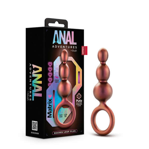 Anal Adventures Matrix Beaded Loop Plug Copper Anal Adventures Matrix Beaded Loop Plug Copper