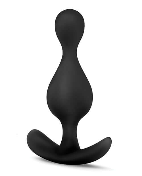 Anal Adventures Platinum Wave Plug Black from Blush Novelties made of 100% satin smooth silicone.