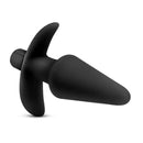 Anal Adventures Vibrating Plug Black by Blush Novelties, Platinum Silicone, 1-function vibration, IPX7 submersible waterproof design