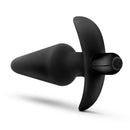 Anal Adventures Vibrating Plug Black by Blush Novelties, Platinum Silicone, IPX7 waterproof, for solo or partnered pleasure, 1-function vibration.