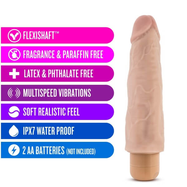 Dr. Skin Cock Vibe 14 Realistic Vibrator Beige with Flexishaft, Multispeed Vibrations, and Soft Realistic Feel Features