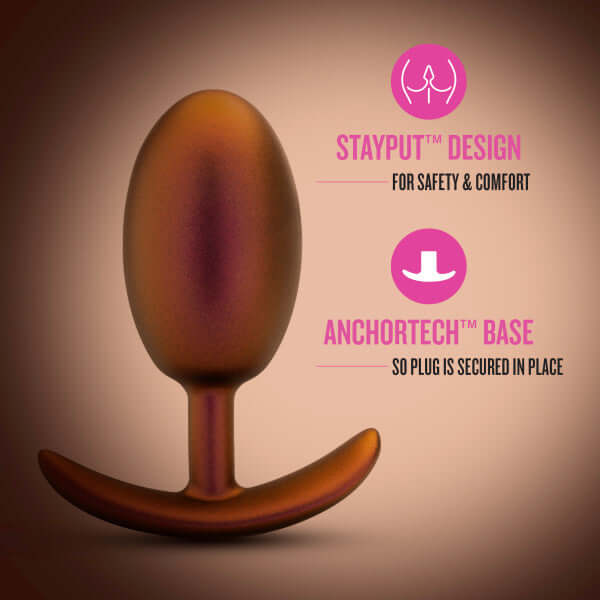 Anal Adventures Matrix Neutron Plug in Cosmic Copper with StayPut™ Design and Anchortech™ Base for Safety and Comfort