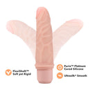 Dr. Skin Silicone Dr. Robert 7-inch vibrating dildo with FlexiShaft, Puria Platinum-cured silicone, and Ultrasilk smooth texture.