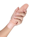 Hand holding Dr. Skin Silicone Dr. Robert 7 inches Vibrating Dildo with Flexishaft Tech