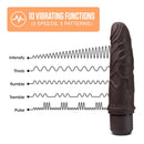 Dr. Skin Silicone Dr. Robert 7-Inch Vibrating Dildo in Brown showcasing 10 vibration modes with Flexishaft technology for optimal stimulation.