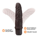 Dr. Skin Silicone Dr. Robert 7-Inch Vibrating Dildo Brown with FlexiShaft technology and Puria Platinum Cured Silicone