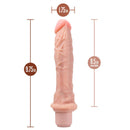 Dr. Skin Silicone Dr. Richard 9-inch Vibrating Dildo with Flexishaft Technology and measurements displayed.