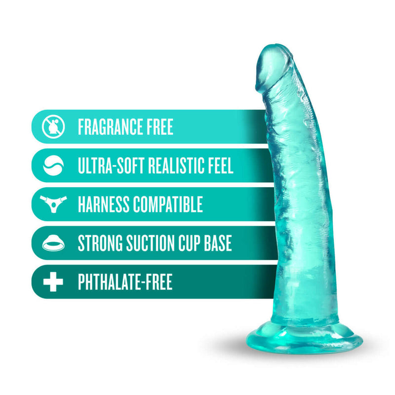 Blush Novelties B Yours Plus Lust N Thrust Teal Dildo at $16.99