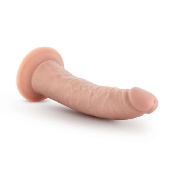 Dr. Skin Glide 7.5 inches Self Lubricating Dildo Vanilla Beige with suction cup base for hands-free play and realistic texture.