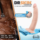 Dr. Skin Glide 7.5 inch self lubricating dildo in vanilla beige from Blush Novelties. Realistic look and feel, with strong suction cup.