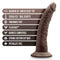 Au Naturel Jack 7-Inch Dildo with Sensa Feel layers, dual density, fragrance-free, Flexishaft, harness compatible, strong suction, phthalate-free