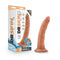 Dr. Skin Glide 7.5 Inch Self-Lubricating Dildo in Mocha Tan by Blush Novelties shown with packaging and sturdy suction cup base
