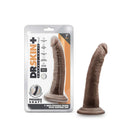 Dr. Skin Plus + 7-inch Poseable Dildo Chocolate Dark Brown with packaging from Blush Novelties