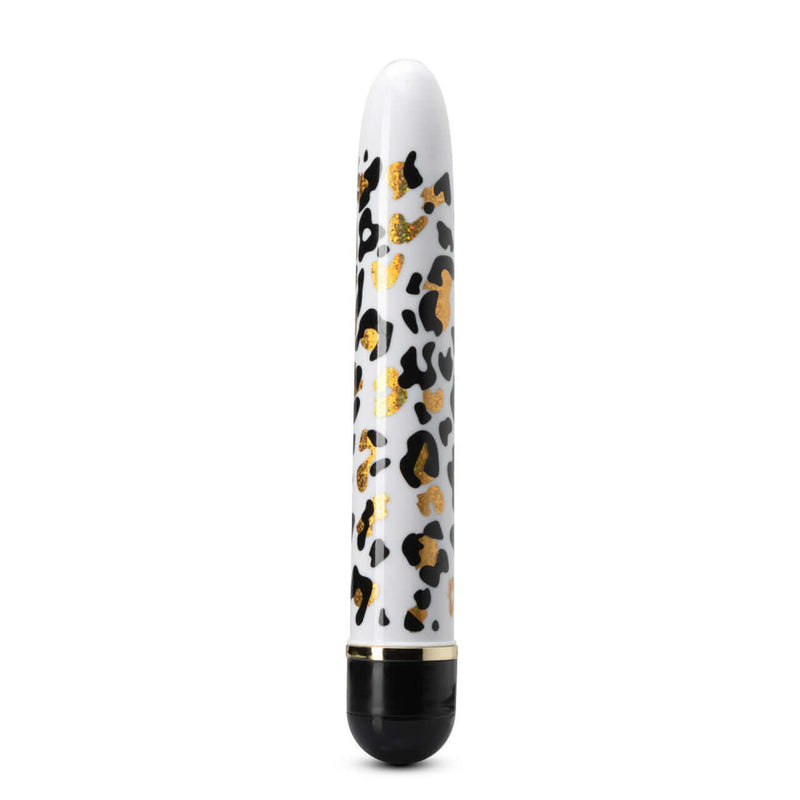 The Collection I Choose Fabulous Black Vibrator with leopard print design, multi-speed, discreet, and easy twist dial control.
