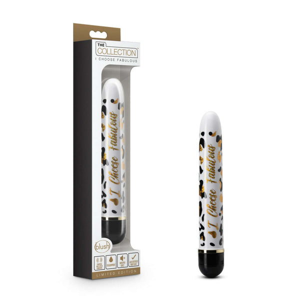 The Collection I Choose Fabulous Black Vibrator by Blush Novelties with sparkling message and multi-speed vibrations