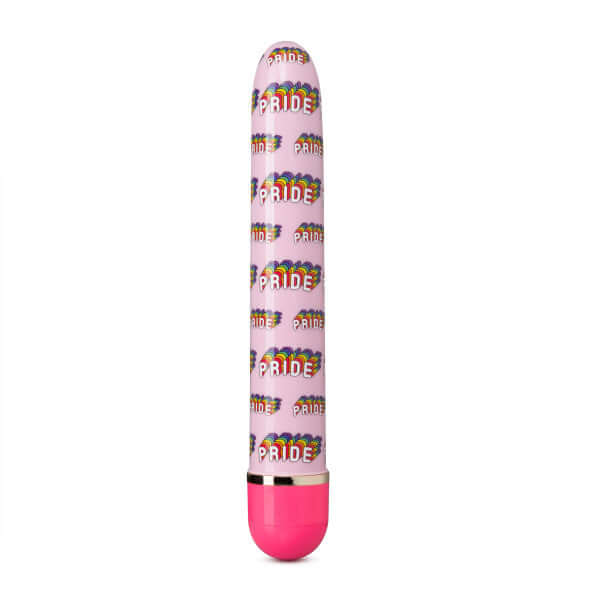 The Collection Pride Vibe Pink by Blush Novelties with a vibrant design, multi-speed vibrations, and easy-to-clean, splashproof ABS plastic.