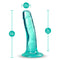 B Yours Plus Hard N Happy Teal Dildo by Blush Novelties, realistic design, 5.5 inches long, 5 inches insertable, 1.25 inches wide.
