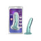 B Yours Plus Hard N Happy Teal Dildo with Suction Cup Base by Blush Novelties in Packaging