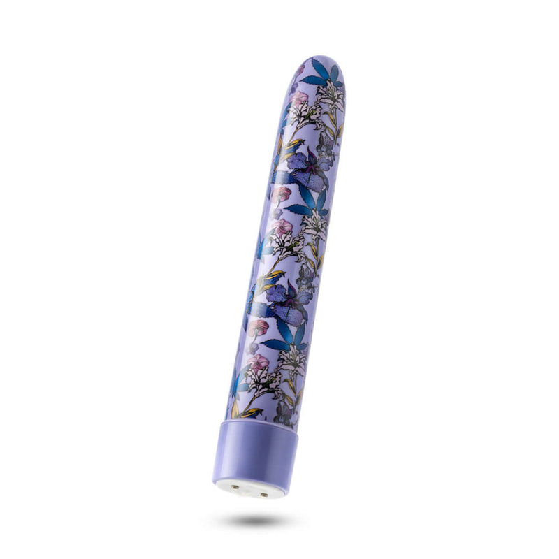 Purple Limited Addiction Floradelic 7-Inch Rechargeable Vibe with a psychedelic floral design from Blush Novelties