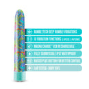 Limited Addiction Utopia 7-Inch Rechargeable Vibe in Aqua with RumbleTech vibrations, 10 functions, USB rechargeable, waterproof, body safe