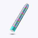Vibrant Limited Addiction Utopia 7-Inch Rechargeable Vibe in Aqua with psychedelic design for sensual pleasure