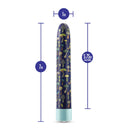 Limited Addiction Dreamscape 7-Inch Rechargeable G-Spot Vibrator in Blue with Psychedelic Design and Dimensions