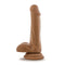 Dr. Skin Dr. Jeffrey 6.5-inch Dildo with Balls in medium tan with a suction cup base for hands-free play by Blush Novelties.