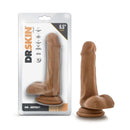 Dr. Skin Dr. Jeffrey 6.5-inch realistic dildo with balls in medium tan, featuring a lifelike design and a sturdy suction cup base.