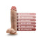 Dr. Skin Mr. Mister 10.5 Inches Dildo with Balls in Beige Light Skin Tone showing features like soft realistic feel and strong suction cup base