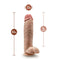 Dr. Skin Mr. Mister 10.5 Inches Beige Dildo with Balls and Suction Cup Base - Dimensions Displayed