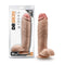 Dr. Skin Mr. Mister 10.5 Inches Dildo with Balls - Beige Light Skin Tone in packaging and standalone view