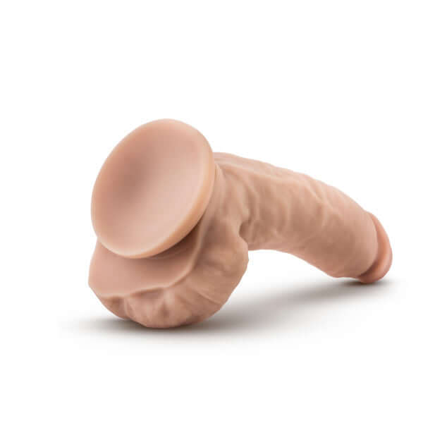 Dr. Skin Mr. Mayor 9-inch realistic dildo with balls and suction cup in beige light skin tone.