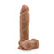 Dr Skin Silicone Dr Julian 9-inch Mocha Dildo with Suction Cup and Realistic Features by Blush Novelties