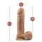 Dr Skin Silicone Dr Julian 9 inches Dildo Mocha with measurements for length, insertable length, and girth