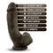 Loverboy The Mechanic Chocolate Brown Dildo with key features listed - lab certified, body safe, fragrance-free, and harness compatible