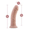 Dr. Skin Dr. Shepherd 8 inches dildo with suction cup in light skin tone beige vanilla with measurements 8 inches length, 2 inches width, 7.5 inches insertable.