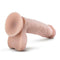 Realistic 7 Inch Tan Dildo with Balls by Dr. Skin featuring harness compatibility and sturdy suction cup base for hands-free play.