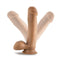 Dr. Skin Dr. Mark 7 inches dildo with balls in tan medium skin tone with suction cup base.