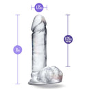 B Yours Diamond Glimmer 8 inches clear realistic dildo with measurements of 1.75-inch width and 6.25-inch insertable length.
