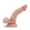 Dr. Skin Dr. Stephen 6.5 inches dildo with balls, beige light skin tone, featuring suction cup base in an upright position.