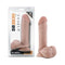 Dr. Skin Dr. William 8 inches Dildo with Balls in beige light skin tone, featuring a sturdy suction cup base, in packaging and out.