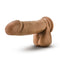 Blush Novelties Dr. Skin Dr. William 8-Inch Dildo with Balls in Tan Medium Skin Tone shown with a realistic design and suction cup base.